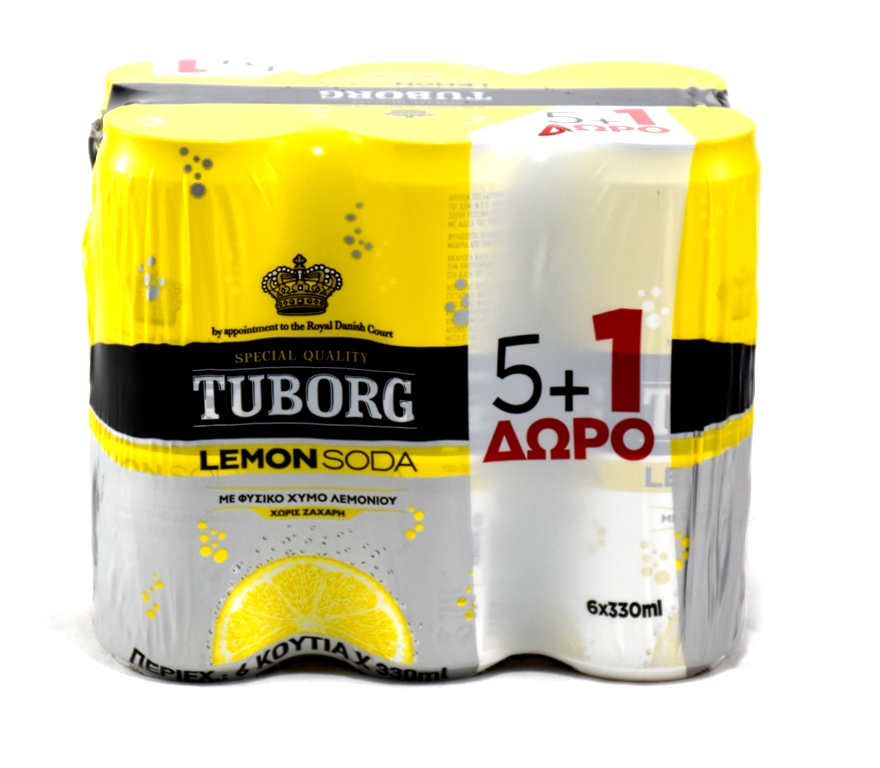 TUBORG LEMON SODA (5+1ΔΩΡΟ)Κ.330ml